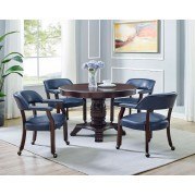 Tournament Game Table Set w/ Navy Chairs