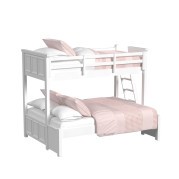 Hampton White Kids Twin Over Full Bunk Bed w/ Ladder