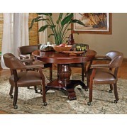 Tournament Game Table Set w/ Brown Chairs