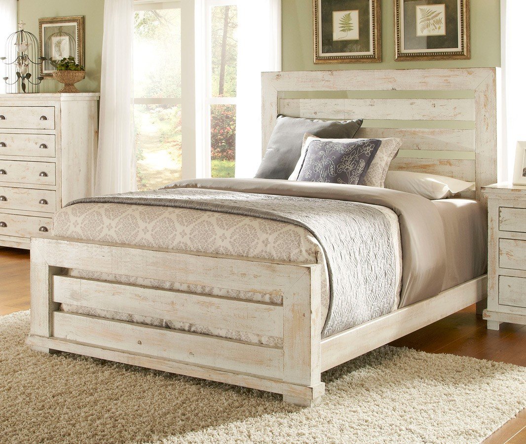 Willow Slat Bedroom Set Distressed White Progressive Furniture 14 Reviews Furniture Cart