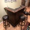Manchester Raised Panel Return Bar (Distressed Walnut)