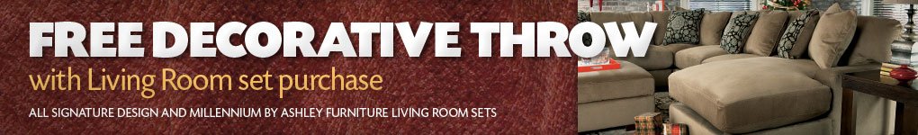 Free Decorative Throw with Living Room Set purchase.
